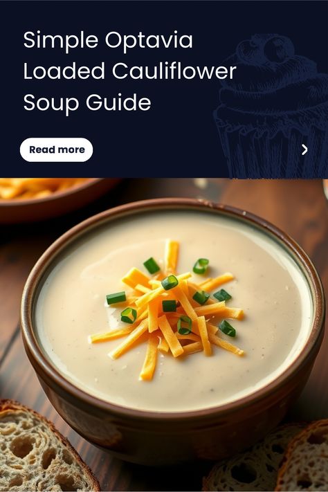 Simple soup guide presentation Lean And Green Potato Soup, Optavia Potato Soup, Optivia Soup Recipes, Easy Lean And Green Meals, Optavia Soups, Loaded Cauliflower Soup, Cauliflower Soup Healthy, Lean Dinners, Cheesy Cauliflower Soup