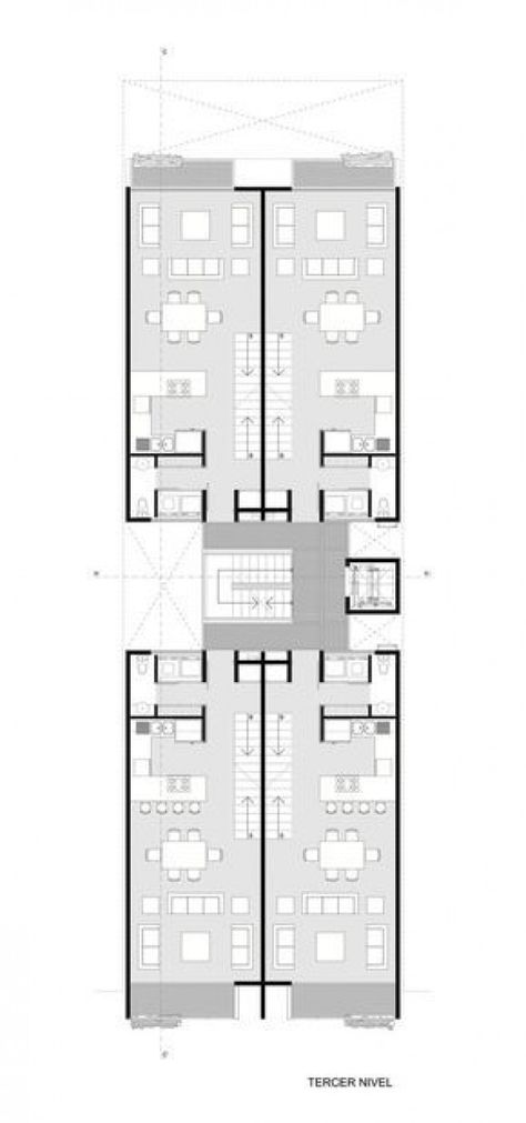 Patricio SanzPlanta #residentialarchitecture #residential #architecture #sheets Residential Architecture Apartment, Architectural Orders, Architecture Panel, Apartment Buildings, Architectural Floor Plans, Residential Architect, Apartment Architecture, Apartment Layout, Apartment Plans