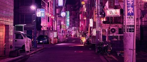 Download wallpaper 2560x1080 street, neon, night city, backlight, purple, tokyo dual wide 1080p HD background Japanese Desktop Wallpaper, Desktop Wallpaper Hd 1080p, Wallpapers Desktop, Hd Background, Hd Backgrounds, Night City, Desktop Wallpaper, Tokyo, Neon