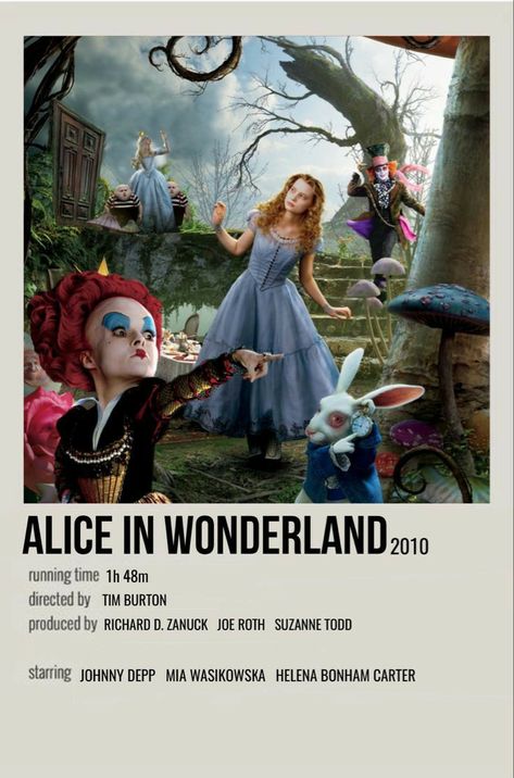 Wonderland Poster, Indie Movie Posters, Alice In Wonderland Poster, Film Polaroid, Disney Movie Posters, Movie Card, Iconic Movie Posters, Girly Movies, Film Posters Minimalist