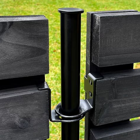 Black T Post Fence, Wood Fence Black Metal Posts, No Dig Fence Post, Wood Post Fence With Wire, Fence Post Without Digging, No Dig Fence, Dig Fence Post Holes, Metal Fencing, Cedar Paneling