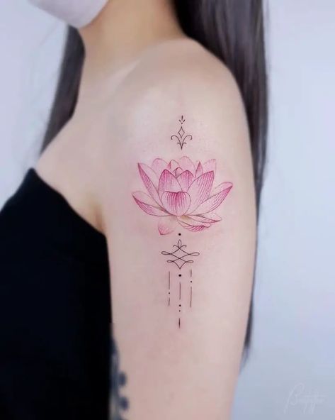 Spider Lily Shoulder Tattoo, Lotus Tattoo Ideas For Women, Nana Tattoo, Ankle Tattoo Ideas, Waist Tattoos, Lotus Tattoo Design, Ankle Tattoos, Tattoos With Kids Names, Infinity Tattoos