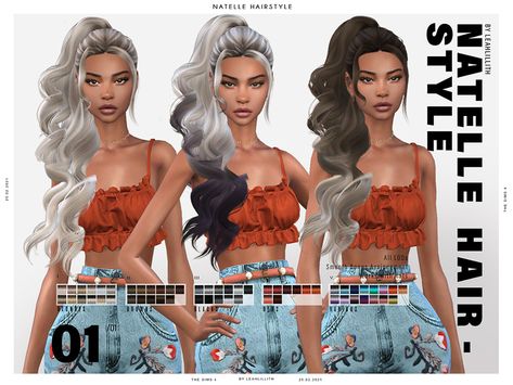 Leah Lillith's LeahLillith Natelle Hairstyle (PATREON) Leah Lillith, Sims 4 Hairstyles, Sims 4 Mac, Long Straight Black Hair, 4 Hairstyles, Kylie Hair, Female Hairstyles, Sims 4 Black Hair, Cc Hair