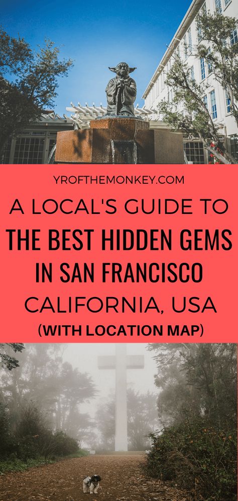 Looking for hidden gems in San Francisco? Then read this local's guide to the best San Francisco secrets, offbeat attractions and hidden wonders. Pin this to your San Francisco or California board now! #sanfrancisco #USA #America #California #sanfranciscotourism #sanfranciscohiddengems #secretspotsinsanfrancisco #sanfranciscovacation #californiavacation #localsguide California Activities, San Francisco Vacation, America California, San Francisco Travel Guide, California Travel Guide, San Francisco Travel, Usa Travel Destinations, Travel Info, United States Travel