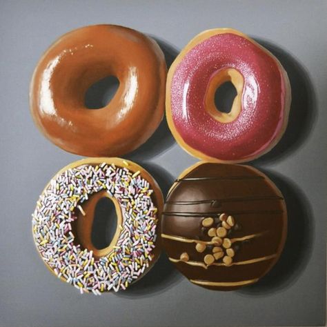 Pastries Images, Donut Drawing, Doughnut Shop, Oil Painting Inspiration, Candy Art, Food Painting, Krispy Kreme, Gcse Art, Daily Painting