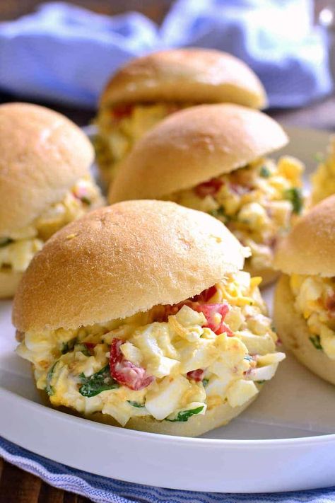 Cobb Egg Salad - loaded with all the flavors of cobb salad and delicious in a sandwich or all on its own! Perfect for lunch with friends or a picnic at the park, this recipe takes egg salad to a whole new level! Have I ever told you about myself growing up, and how much I LOVED school? It's honestly a little hard to believe, looking back, just how much I loved it, but school was totally my element. My wheelhouse. My stomping ground. I'm sure it had something to do with being the third child, ... Cobb Egg Salad, Egg Salad Sandwich, Summer Sandwiches, Breakfast Slider, Eggs And Cheese, Cold Sandwiches, Egg Salad Sandwiches, Sandwiches And Wraps, Keto Lunch