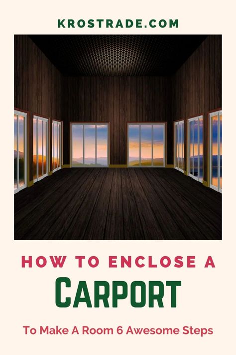 If you wish to enclose a carport for a room addition, then this article is the right one that you need. Enclose Porch Ideas, Converting Carport To Living Space, Carport Into Living Space, Carport To Sunroom Conversion, Enclosed Carport Ideas Bedrooms, Convert Carport To Living Space, Close In Carport Ideas, Closed In Carport Ideas, Carport Enclosure Ideas