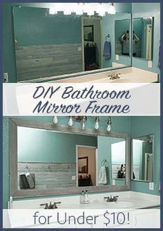 Bathroom Mirrors Diy, Bathroom Mirror Frame, Mirror Makeover, Small Remodel, Apartment Bathroom, Up House, Trendy Bathroom, Bathroom Tiles, Diy Remodel