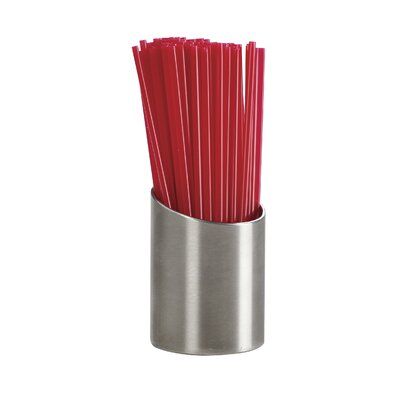 Cal-Mil Cal-Mil Stainless Steel Straw Holder Glass Stirrers, Coffee Stir Sticks, Straw Dispenser Pencil Holder, Stainless Steel Utensil Holder, Glass French Press, Coffee Pods Drawer, Coffee Basket, Straw Holder, Espresso Pods