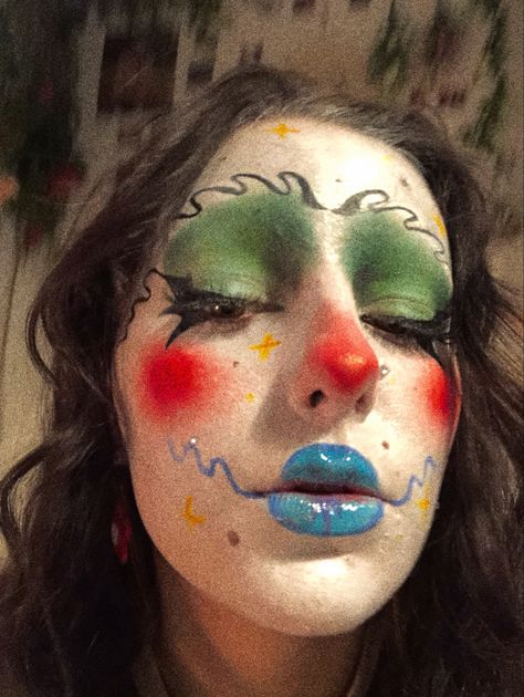 Peridot Clown Makeup, Aesthetic Clown Makeup, Clown Core Makeup, Clown Makeup Looks, Creature Makeup, Jester Makeup, Cute Clown Makeup, Pierrot Clown, Drag Make-up