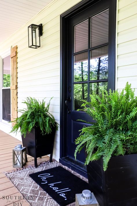 Front Porch On A Budget, Porch On A Budget, Front Porch Refresh, Curb Appeal Porch, Porch Refresh, Increase Curb Appeal, Big Front Porches, Front Porch Makeover, Diy Front Porch