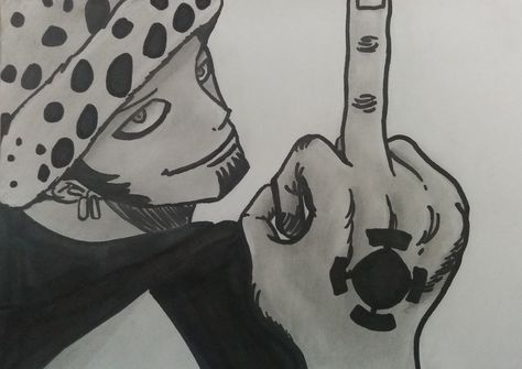 Middle Finger Anime, Anime Middle Finger, Law From One Piece, How To Draw Fingers, Trafalgar Law, One Piece Images, Monkey D Luffy, One Piece Manga, One Piece Anime