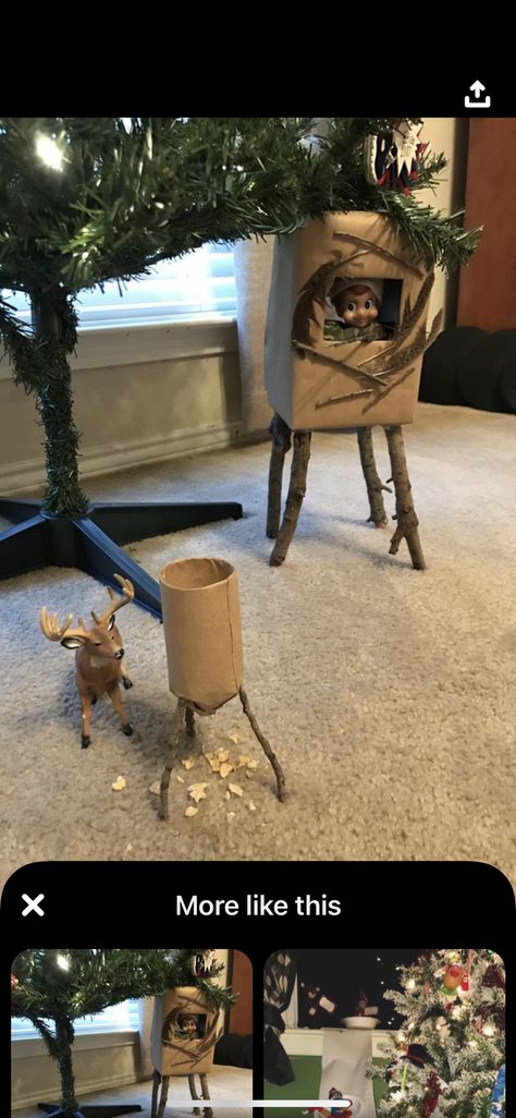 Elf Hunting Ideas, Deer Hunting Elf On The Shelf, Christmas Aesthetic Elf On The Shelf, Hunting Elf On The Shelf, Elf On The Shelf Ideas Hunting, Hunting Elf On The Shelf Ideas, Elf Deer Hunting, Funniest Elf On The Shelf Hilarious, Western Elf On The Shelf