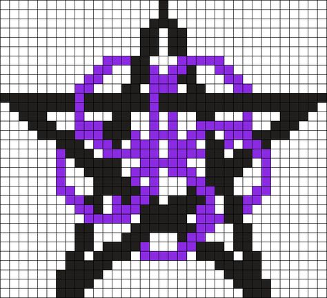 Kandi Patterns for Kandi Cuffs - Misc Pony Bead Patterns Witchy Pixel Art Pattern, Perler Bead Pentagram, Witchy Perler Bead Patterns, Pixel Pentagram, Planchette Perler Beads, Ouija Perler Beads, Mtg Perler Beads, Minecraft Pattern, Huichol Pattern