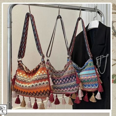 Beautiful Traditional Look 💖 Ethnic Style Women’s Bag Tassel Large Capacity Colorful Crossbody Bags Fashion Geometric Woven Shoulder Bag Trend Messenger Bag ▪️ Love Its 3 Colour’s ❤️ Size Hight._9. Wide._9’5 Price._ 790/- freeship #sling #slingbag #slings #tasselbag #dailyslingbag #summercollection #online #onlinestore #onlineshop #onlineshopping #shoplocal #shoponline Ethnic Bag, Traditional Look, Fashion Geometric, Handcrafted Accessories, Tassel Bag, Bag Trends, Bags Fashion, Ethnic Style, Types Of Bag