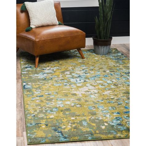 Mistana Abstract Multicolor Area Rug & Reviews | Wayfair Modern Green Rug, Turquoise Rugs, Green Rugs, Grass Rug, Blue Rugs, Shed Colours, Modern Color Palette, Pattern Rug, Green Olive