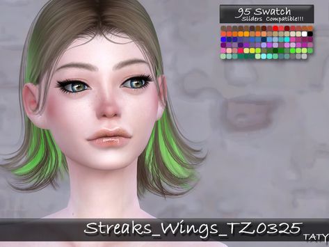 Sims 4 Cc Hair, Color Streaks, Hair Streaks, Best Sims, Cc Finds, Costume Makeup, Sims 4 Cc, Sims 4 Custom Content, The Sims Resource