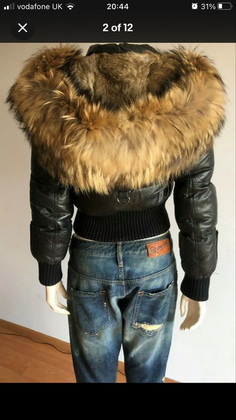 Jackets With Fur Hood, Mcbling Winter Outfits, Y2k Fur Coat, 2000s Fashion Winter, 2000s Jacket, Y2k Coat, Fur Jacket Outfit, Ring Jacket, Fur Hooded Jacket