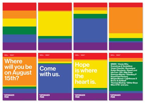 New Logo and Identity for Copenhagen Pride by Poulsen Projects Pride Campaign Design, Pride Branding, Pride Advertising, Pride Graphic Design, Pride Typography Design, Lgbtq Graphic Design, Lgbtq Poster, Pride Campaign, Pride Poster