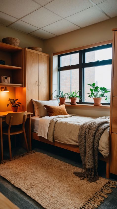 Earthy Dorm Room Ideas for College Students Nature Dorm Room, Earthy Dorm Room Ideas, Earthy Dorm Room, Shark Printables, Build Dream Home, College Living, College Decor, Sustainable Decor, Dorm Room Ideas