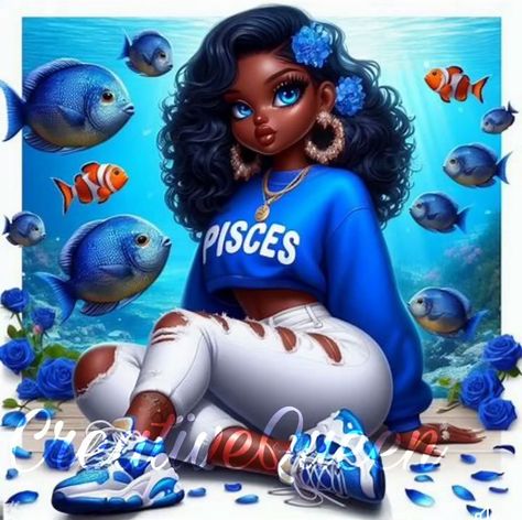 Pisces Cartoon, Pices Art, Character Tattoos, Pisces Quotes, Black Couple Art, Cartoon Character Tattoos, Black Betty Boop, Uk Wildcats, Character Pictures