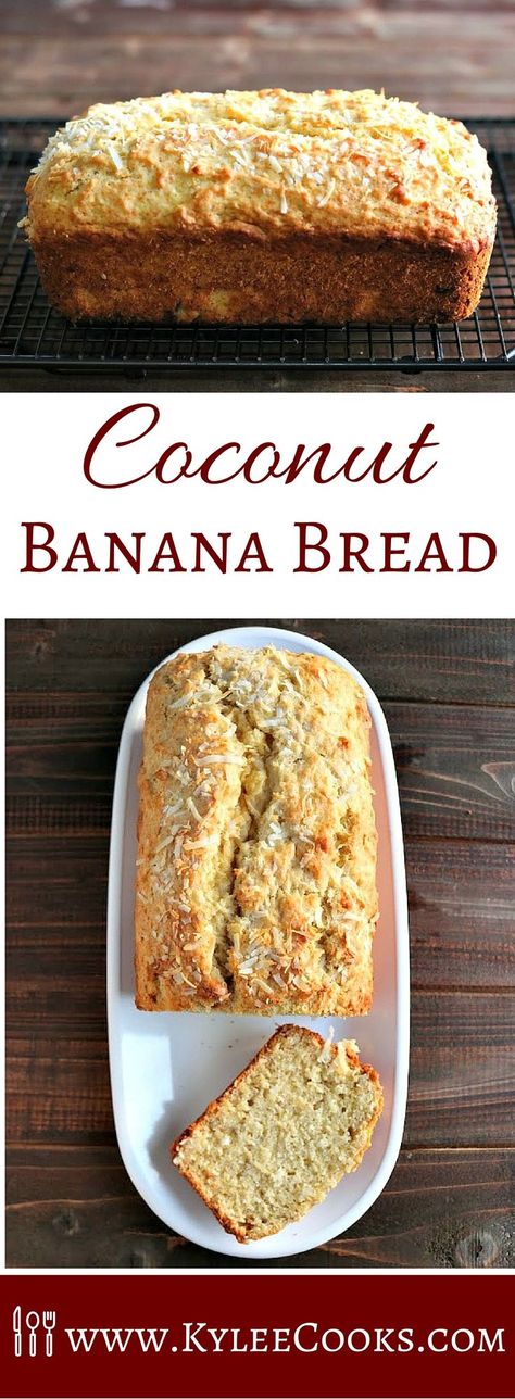 Adding coconut to this all time classic is a way to change-up the flavor, in a very tasty way. Coconut Banana Bread is a yummy snack, and goes great with your morning (or afternoon) tea or coffee. Coconut Banana Bread, Gateaux Cake, Banana Coconut, Coconut Recipes, Dessert Bread, Banana Recipes, Bread Recipes Homemade, Tea Or Coffee, Banana Bread Recipes