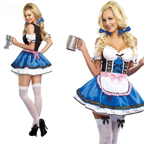 German Bavarian Beer Maid Fancy Dresses Adult Ladies Oktoberfest Festival Fantasy Dress Up Party Outfit Set for Women Brand New Oktoberfest Fancy Dress, Maid Fancy Dress, Beer Costume, Bavarian Costume, Waitress Outfit, Wench Costume, Oktoberfest Woman, Beer Girl Costume, Festival Fancy Dress