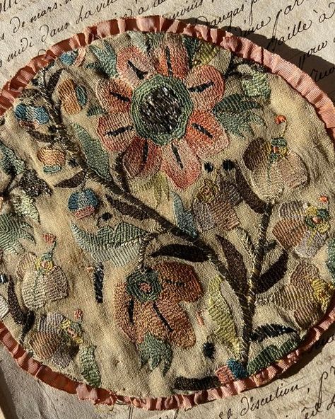 Starched & Crumpled on Instagram: "SOLD🔴 Small ribbon- edged roundel made from a section of 18th century Ottoman hand embroidery. 17cms in diameter. A good document. Swipe for more photos. £45. Comment sold to buy. #ottomanembroidery #document #handembroidery #ottomantextiles #18thcentury" Ottoman Embroidery, 18th Century, More Photos, Hand Embroidery, Ottoman, Ribbon, Textiles, Embroidery, On Instagram