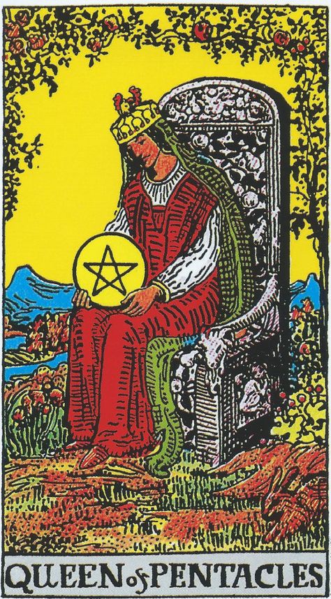 The Queen Of Pentacles, Queen Of Pentacles, Pentacles Tarot, Hugs And Cuddles, The Hanged Man, Rider Waite Tarot, Candle Glow, Pentacles, Daily Tarot