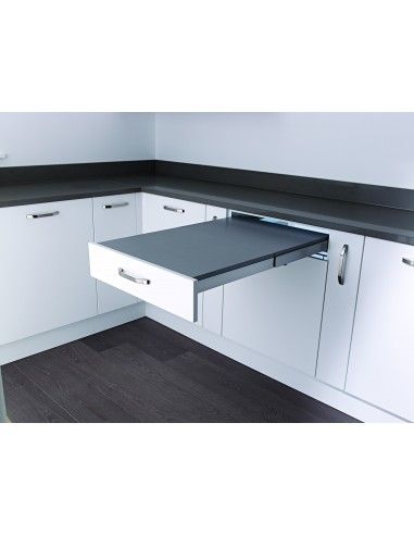 Kessebohmer Pull Out Kitchen Table Drawers Top Flex Pull Out Kitchen Table, Grey Kitchen Table, Kitchen Table With Storage, Compact Kitchens, Compact Kitchen Design, Table Drawer, Space Saving Table, Plumbing Pipe Furniture, Kitchen Table Makeover