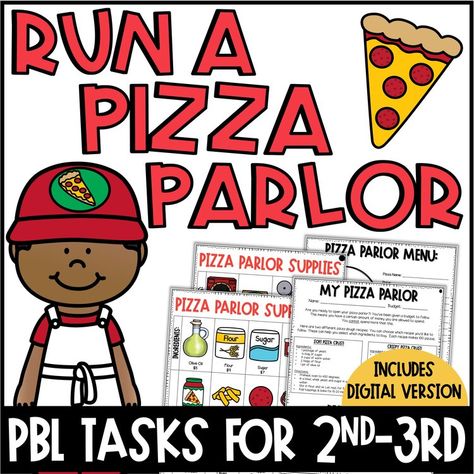 Third Grade Math Projects, Project Based Learning Elementary, Project Based Learning Kindergarten, Math Stem Activities, Teacher Goals, Project Based Learning Math, Enrichment Projects, Pbl Projects, Pizza Parlor