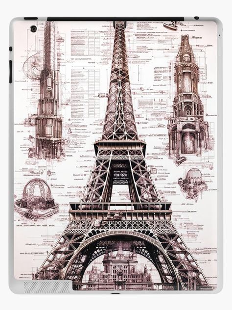 Eiffel Tower Blueprint, Architecture Blueprint Aesthetic, Eiffel Tower Sketch, Eiffel Tower Drawing, Alice In Wonderland Cartoon, Intricate Architecture, Blueprint Design, Architecture Journal, World Trade Center Nyc