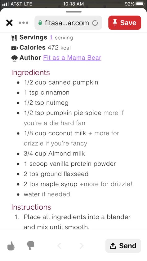 Vanilla Protein Powder, Pumpkin Pie Spice, Canned Pumpkin, Overnight Oats, Mama Bear, Flax Seed, Protein Powder, Almond Milk, Coconut Milk