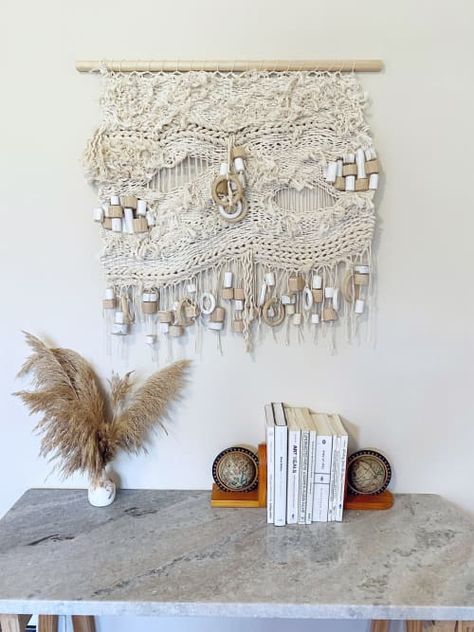 3d Wood Wall Art, 3d Wood Wall, Simpul Makrame, Weaving Tutorial, Macrame Wall Hanging Diy, Sculpture Wood, Macrame Wall Hanging Patterns, Textile Fiber Art, Wall Hanging Diy