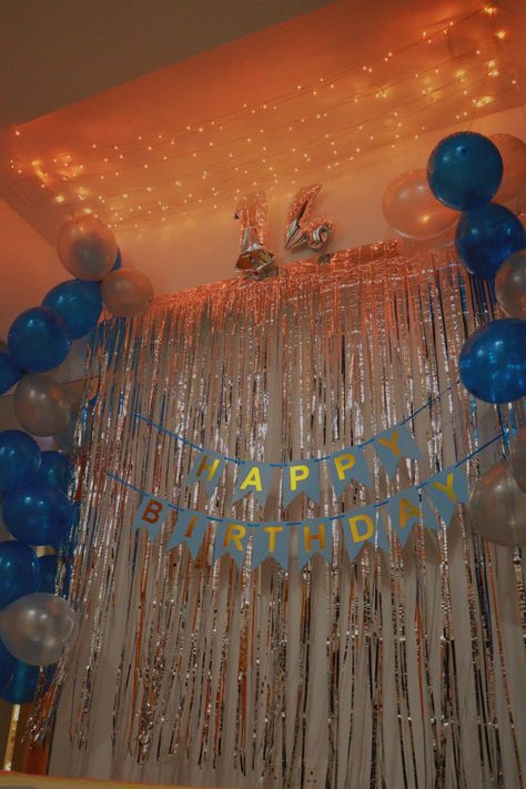 birthday decoration , blue white and silver theme , fouteenth birthday decoration Sweet 16 Blue And Silver Theme, Blue Themed Birthday Party, Birthday Plan Ideas, Blue Birthday Themes, 21st Birthday Party Themes, 18th Birthday Gifts For Boys, Happy Birthday Lines, Blue Birthday Party, 14th Birthday Party Ideas