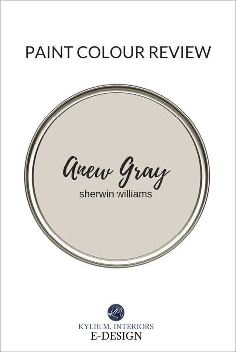 Sherwin Williams Anew Gray SW 7030: Paint Color Review - Kylie M Interiors Sw Anew Gray Cabinets, Sherwin Williams Alpaca, Sherwin Williams Anew Gray, Alpaca Sherwin Williams, Sherwin Williams Amazing Gray, Anew Gray Sherwin Williams, Home Paint Colour, Tan Paint Colors, Kylie M Interiors