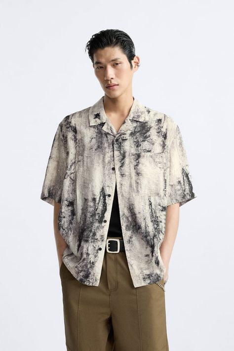 Men's Shirts | ZARA Georgia - Page 2 Printed Denim Shirt, Zara Man Shirts, Fitted Denim Shirt, Kemeja Lelaki, Striped Linen Shirt, Dance Shirts, Zara Shirt, Zara Man, Printed Denim