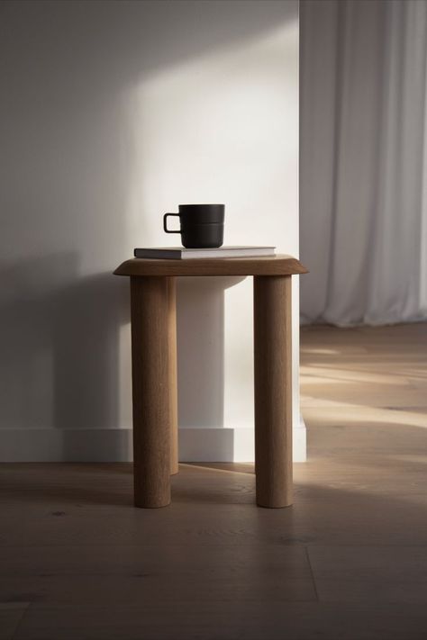 With its rounded and wooden details, the Islets Side Table designed by Maria Bruun creates a calming atmosphere. Photograph by Phil Cohen #fredericiafurniture #isletstable #mariabruun #danishdesign #craftedtolast #scandinaviandesign #interiordesign #sidetable Table Photography, Japandi Interiors, Wooden Side Table, Large Coffee Tables, Side Table Design, Functional Furniture, Interior Design Trends, Table Base, Danish Design