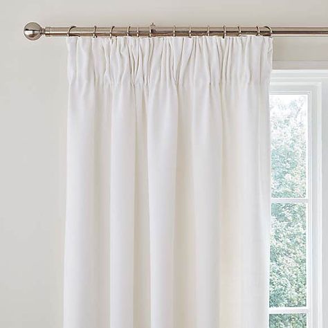 Vermont White Pencil Pleat Curtains | Dunelm White Eyelet Curtains, Off White Curtains, White Curtains Bedroom, Curtains Dunelm, Pink Blackout Curtains, Pencil Pleat Curtains, Blackout Curtains Bedroom, Pleat Curtains, Window Treatments Bedroom