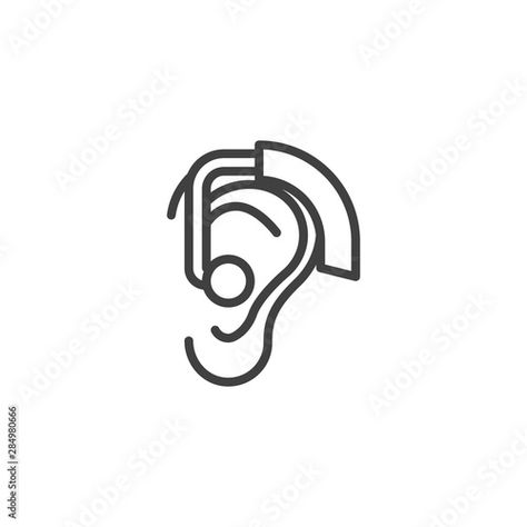 Stock Image: Ear Hearing Aid line icon. linear style sign for mobile concept and web design. Hearing aid behind the ear outline vector icon. Symbol, logo illustration. Vector graphics Ear Outline, Symbol Logo, Logo Illustration, Hearing Aids, The Ear, Line Icon, Illustration Vector, Vector Graphics, Vector Icons