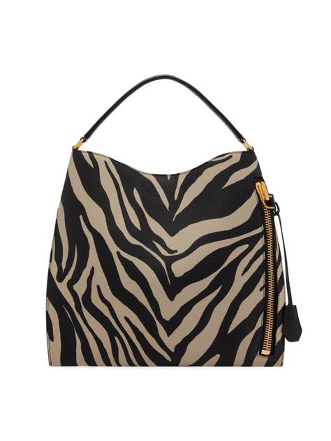 TOM FORD Zebra-Printed Leather Hobo Bag Handbag Heaven, Hobo Bags, Leather Hobo Bag, Leather Hobo, Printed Leather, Zebra Print, Hobo Bag, Tom Ford, Saks Fifth