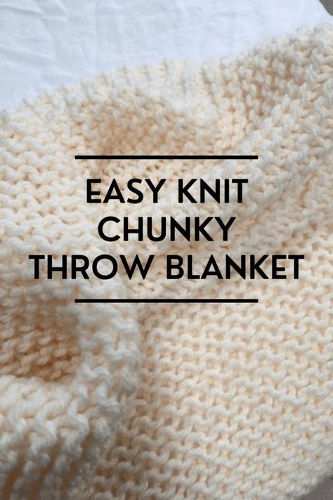 Easy Knit chunky throw blanket. Great beginner knitting project! Knit Afghan Patterns Free, Knitted Throw Patterns, Chunky Throw Blanket, No Sew Crafts, Knit Throw Blanket Pattern, Chunky Knit Blanket Pattern, Easy Knit Blanket, Easy Blanket Knitting Patterns, Drawing Embroidery