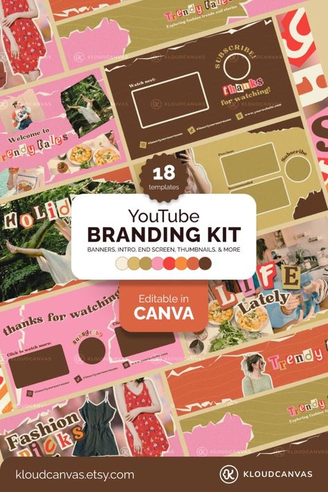 YouTube banner, video thumbnails & branding kit for content creators. Create stunning graphics to grow your YouTube channel with Canva. #YouTube #Video #Creators . #Vlogging_Essentials #Youtube_Overlay #Yt_Banner #Youtube_Branding_Kit Vlogging Essentials, Youtube Overlay, Banner Video, Canva Youtube, Yt Banner, Youtube Branding Kit, Cutout Letters, Aesthetic Influencer, Youtube Background