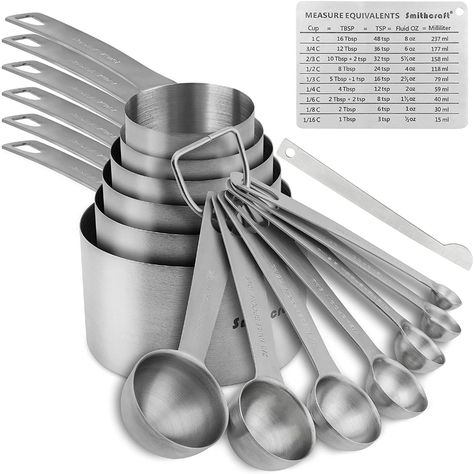 Dry Measuring Cups, Stainless Steel Measuring Cups, Measuring Cups And Spoons, Measuring Cups & Spoons, Stainless Steel Mixing Bowls, Measuring Cups Set, Measuring Cup, Stainless Steel 304, Mixing Bowls