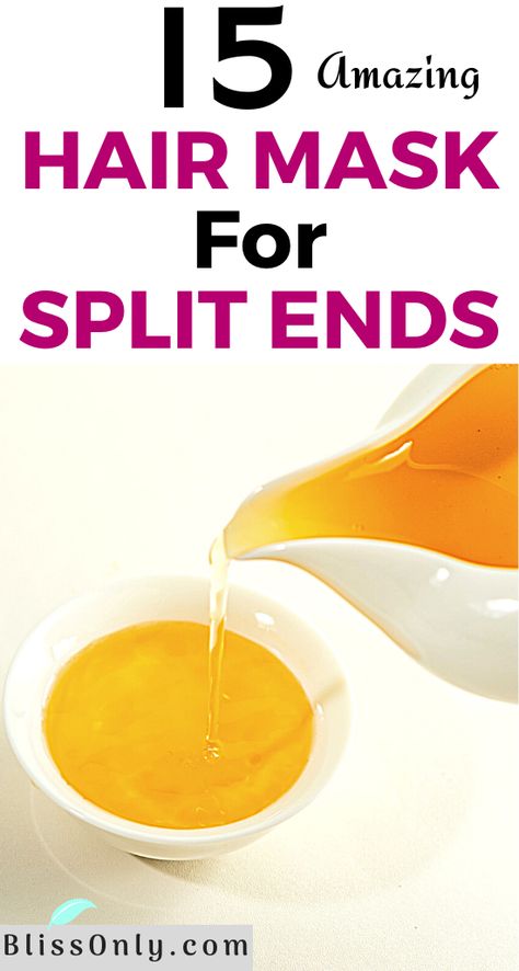 Hair Mask For Split Ends, Mask For Split Ends, Split End Hair Mask, Best Diy Hair Mask, Hair Masks For Dry Damaged Hair, Split Ends Repair, Damaged Curly Hair, Damaged Hair Diy, Overnight Hair Mask