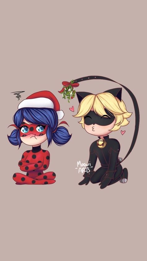 Ladynoir Wallpaper, Miraculous Christmas, Miraculous Ladybug Christmas, Noir Wallpaper, Mlb Fan Art, Miraculous Fanart, Punk Disney Princesses, Mlb Wallpaper, Lady Noir