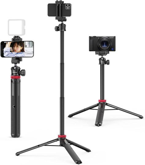 ULANZI MT-44 Extendable Phone Tripod, 44" Selfie Stick Phone Vlog Tripod Stand with 2 in 1 Phone Clip, 360° Ball Head Camera Tripod for iPhone Sony Canon GoPro, Lightweight for Travel Phone Microphone, Samsung Camera, Phone Tripod, Phone Clip, Gopro Camera, Small Camera, Camera Tripod, Tripod Stand, Cell Phone Stand