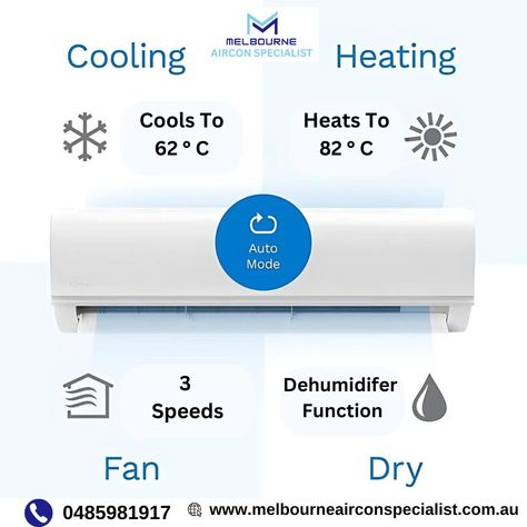 Stay comfortable year-round with Melbourne Aircon Specialist, experts in reverse cycle air conditioning installation. Whether it's heating in the winter or cooling in the summer, we provide energy-efficient solutions across Melbourne and nearby suburbs like Bendigo, Ballarat, Geelong, Somerville, and Moe. Contact us today for a consultation: 📞 0485981917 📧 info@melbourneairconspecialist.com.au 🌐 www.melbourneairconspecialist.com.au #melbournefoodie #melbournehomes #reversecycleaircondition... Split System Air Conditioner, Hvac Control, Air Conditioner Repair, Air Conditioning Installation, Melbourne Victoria, Energy Use, Air Conditioning System, Call Backs, Heat Pump