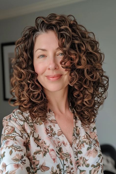 Blonde Curly Hair Over 50, Middle Age Curly Hair Styles Over 40, Curly Hairstyles For 50+, Meg Ryan Curly Hairstyles, Shakira Curly Hair Natural Curls, Medium Length Curls, Grey Hair Over 50, Shoulder Length Curls, Square Face Hairstyles