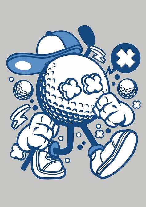 Golf Cartoon Character - for golf lovers Golf Graffiti Art, Golf Character Design, Golf Illustration Design, Vintage Cartoon Characters, Golfing Illustration, Golf Cartoon, Golf Illustration, Golf Drawing, Golf Logo Design